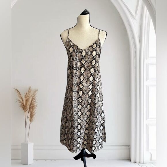 See You Monday Snakeskin Print Spaghetti Strap Dress Size Medium - Picture 1 of 10